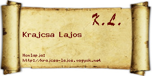 Krajcsa Lajos névjegykártya